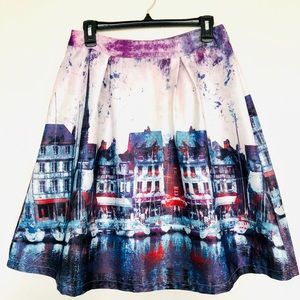 Venice Print A-Line Skirt